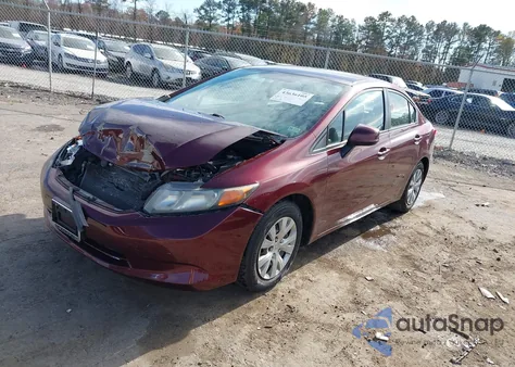 2012 Honda Civic Lx из США, поврежденный, VIN 2HGFB2F52CH536520